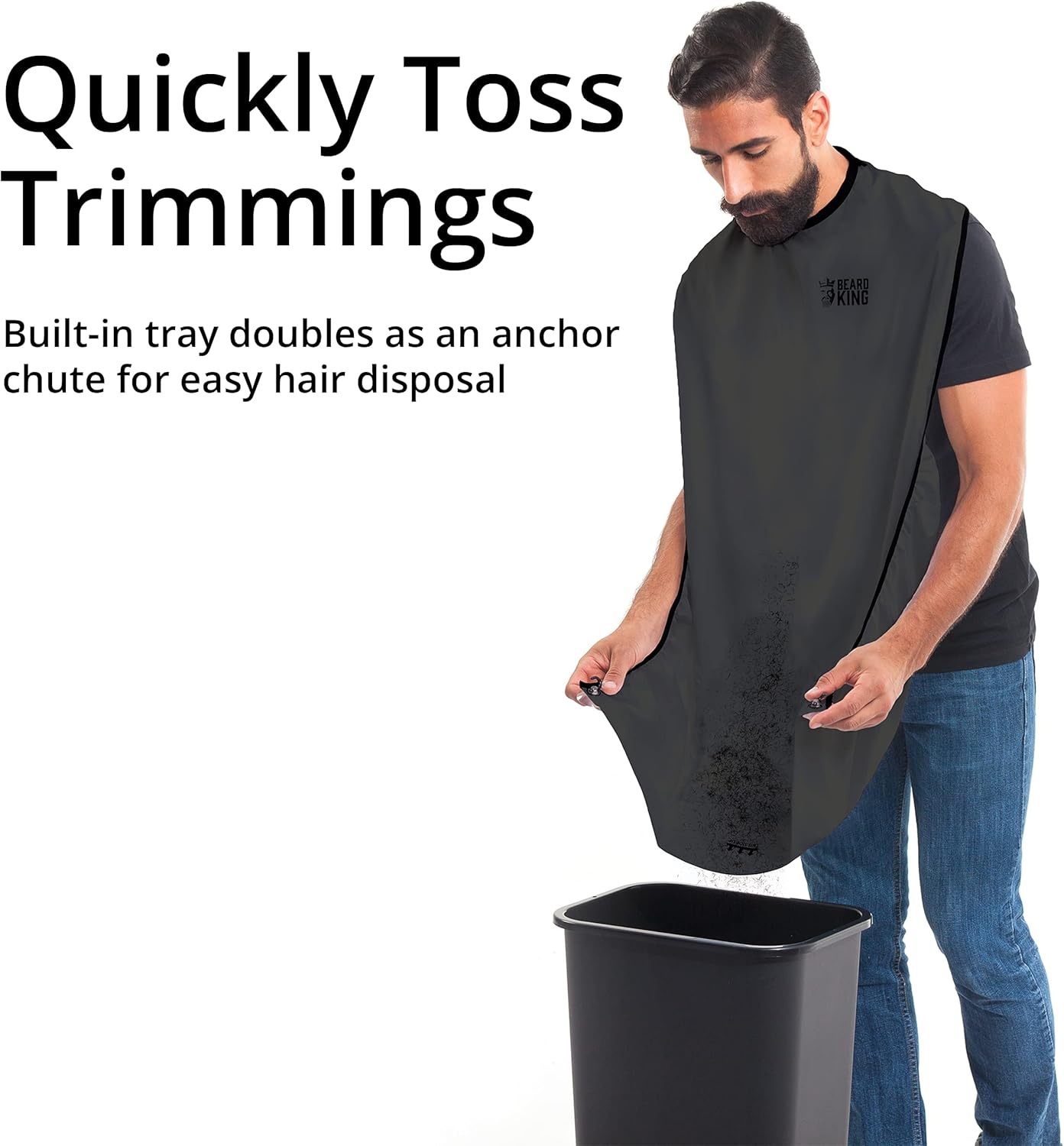 BEARD KING Beard Bib - Facial Hair Catcher for Men - 1 Size Fits All