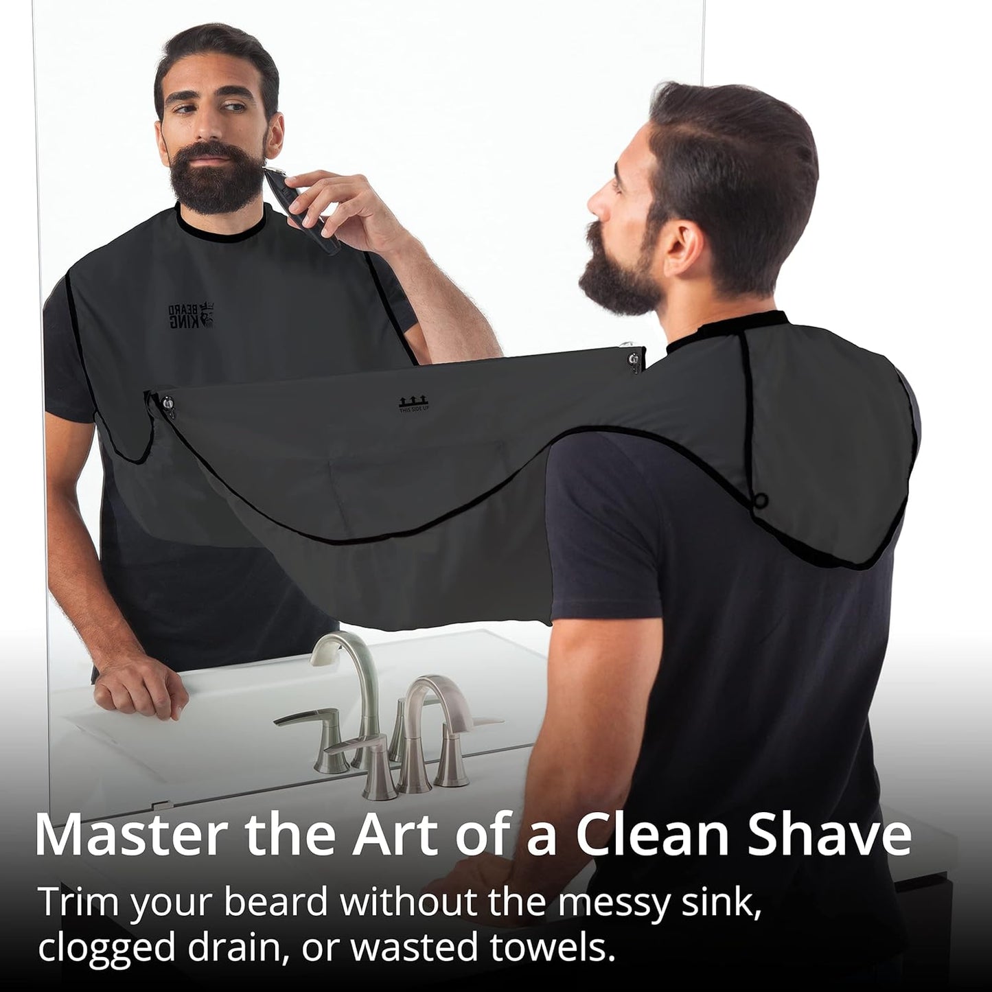 BEARD KING Beard Bib - Facial Hair Catcher for Men - 1 Size Fits All