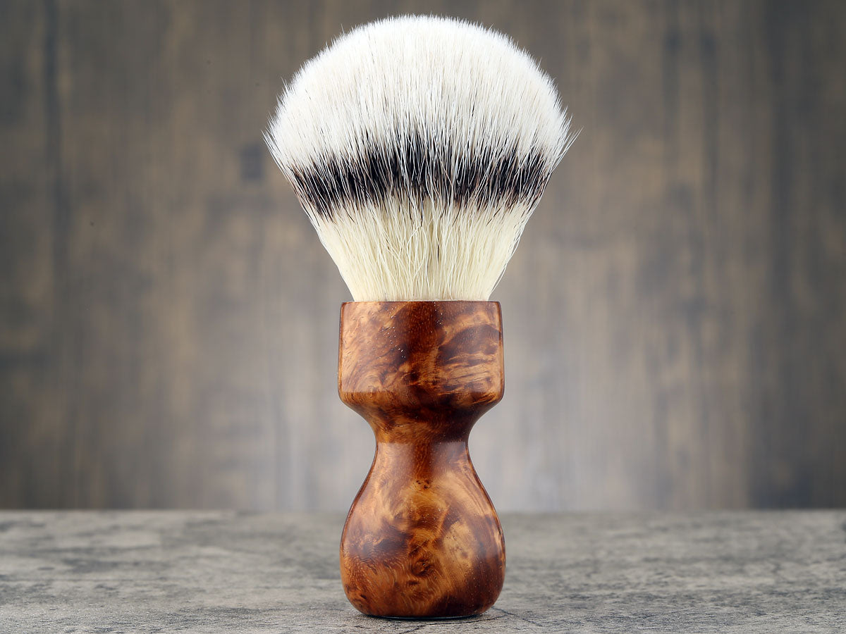 Wooden Shaving Brush - Amboyna Burl - Handmade in Ireland