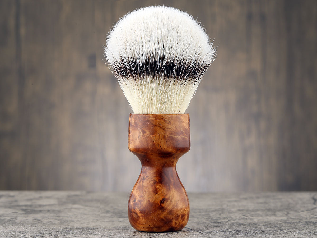 Wooden Shaving Brush - Amboyna Burl - Handmade in Ireland