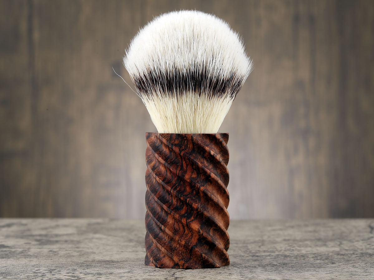 Wooden Shaving Brush - Red Cedar Burl Auger - Handmade in Ireland