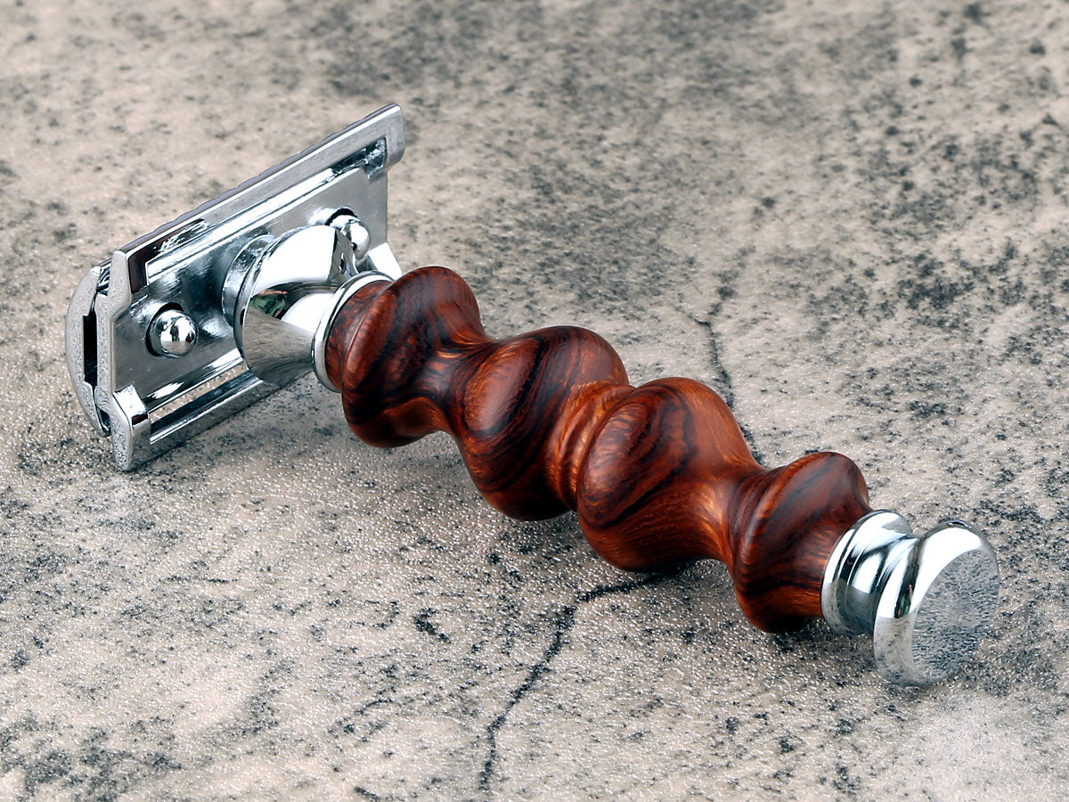 Wooden Safety Razor - Ironwood Burl - Handmade in Ireland