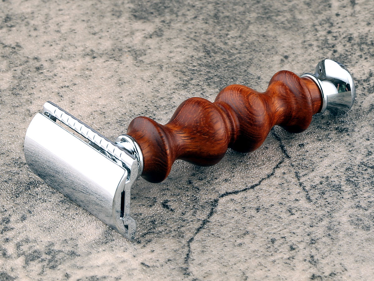 Wooden Safety Razor - Ironwood Burl - Handmade in Ireland