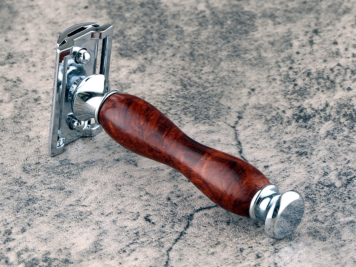 Wooden Safety Razor - Ironwood Burl II - Handmade in Ireland