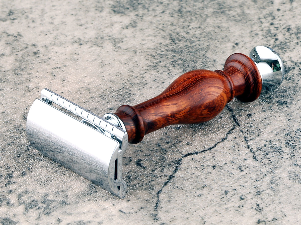 Wooden Safety Razor - Ironwood Burl III - Handmade in Ireland