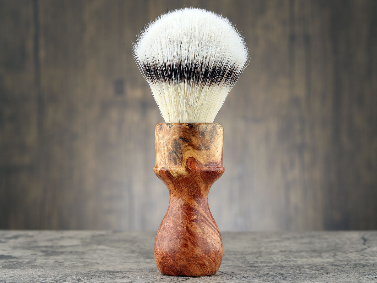 Wooden Shaving Brush - Afzelia Burl - Handmade in Ireland