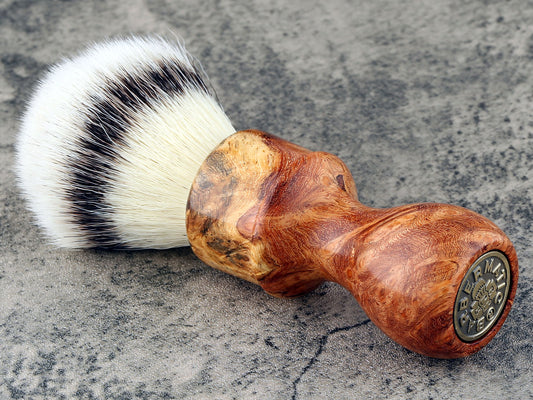 Wooden Shaving Brush - Afzelia Burl - Handmade in Ireland