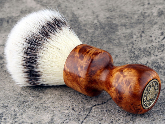 Wooden Shaving Brush - Amboyna Burl - Handmade in Ireland