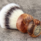 Wooden Shaving Brush - Afzelia Xylay Live Edge - Handmade in Ireland
