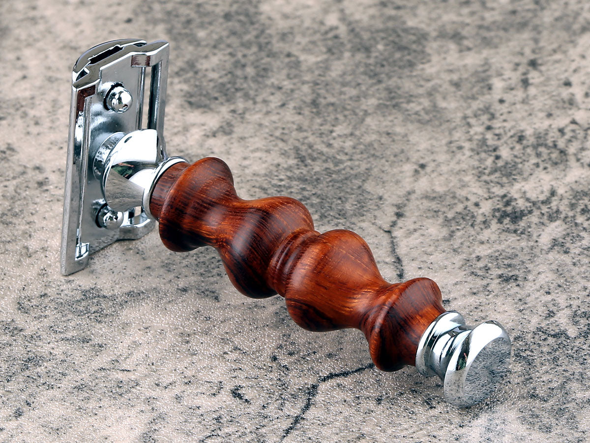Wooden Safety Razor - Ironwood Burl - Handmade in Ireland