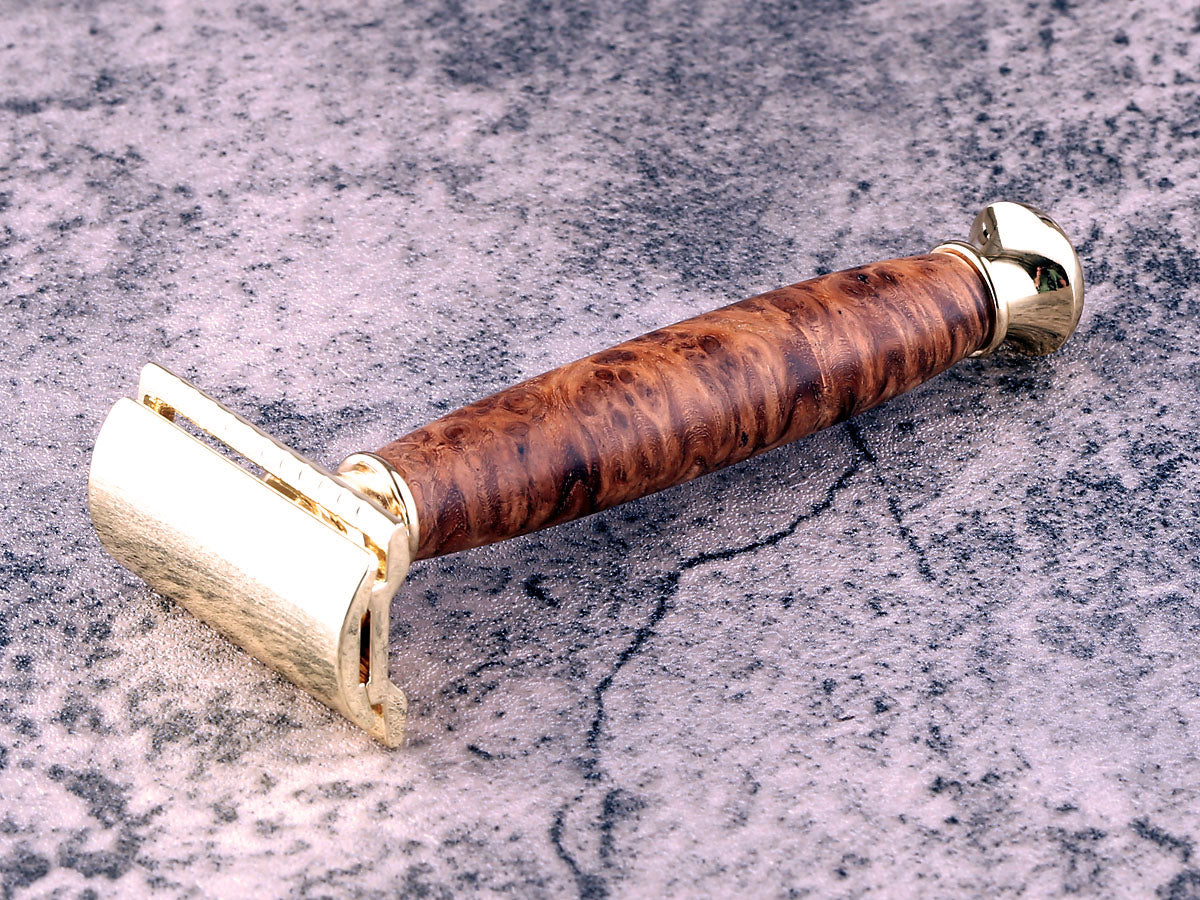 Wooden Safety Razor - Chechen Burl I - Handmade in Ireland