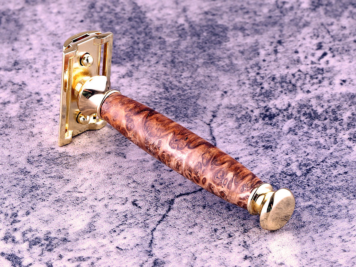 Wooden Safety Razor - Chechen Burl I - Handmade in Ireland