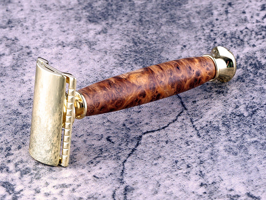 Wooden Safety Razor - Chechen Burl I - Handmade in Ireland