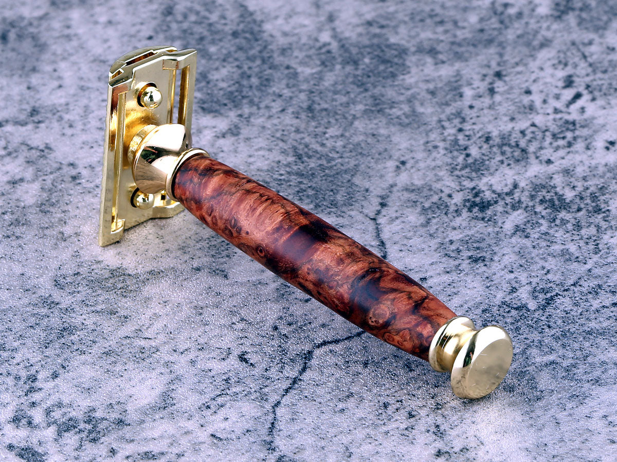 Wooden Safety Razor - Chechen Burl II - Handmade in Ireland