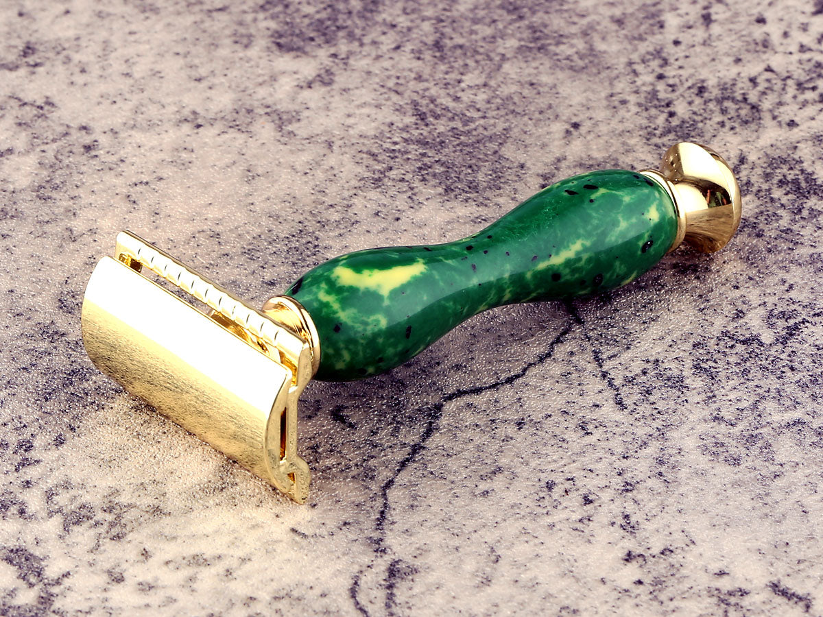 Stone Safety Razor - Jade - Handmade in Ireland