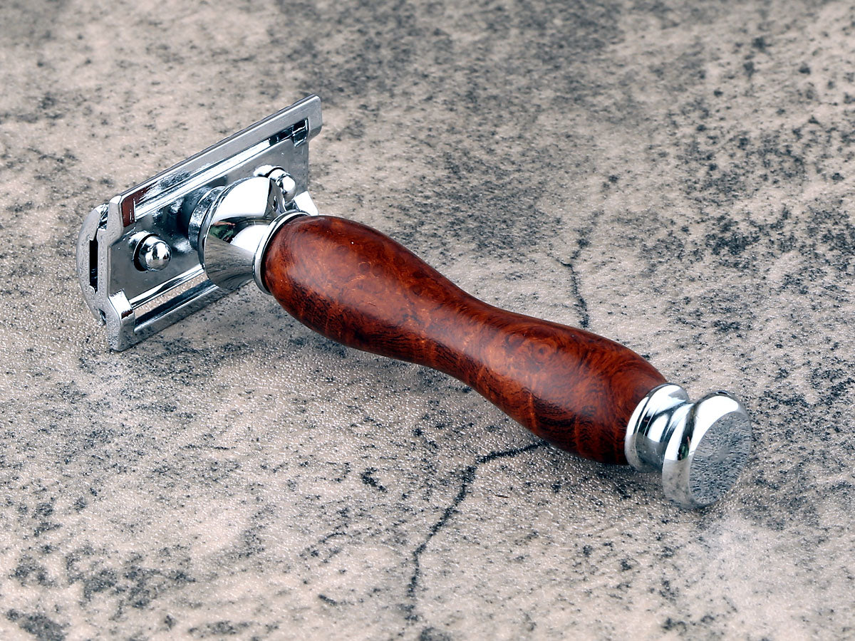 Wooden Safety Razor - Ironwood Burl II - Handmade in Ireland
