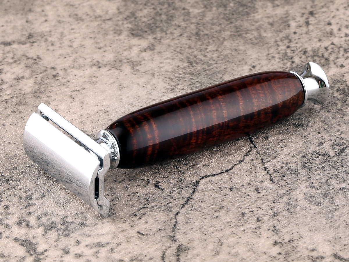Wooden Safety Razor - Australian Myall Burl - Handmade in Ireland