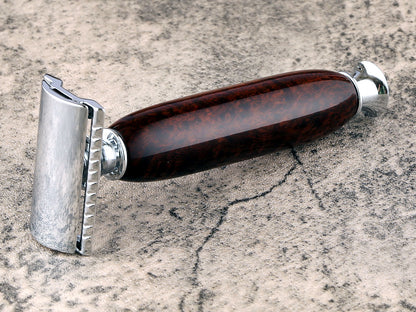 Wooden Safety Razor - Australian Myall Burl - Handmade in Ireland
