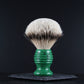 Wooden Shaving Brush - Jade Green Stone & Resin - Handmade in Ireland