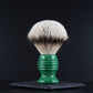 Wooden Shaving Brush - Jade Green Stone & Resin - Handmade in Ireland
