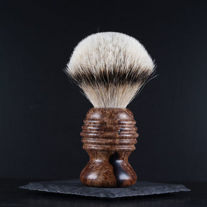 Wooden Shaving Brush - Chechen Burl & Resin - Handmade in Ireland