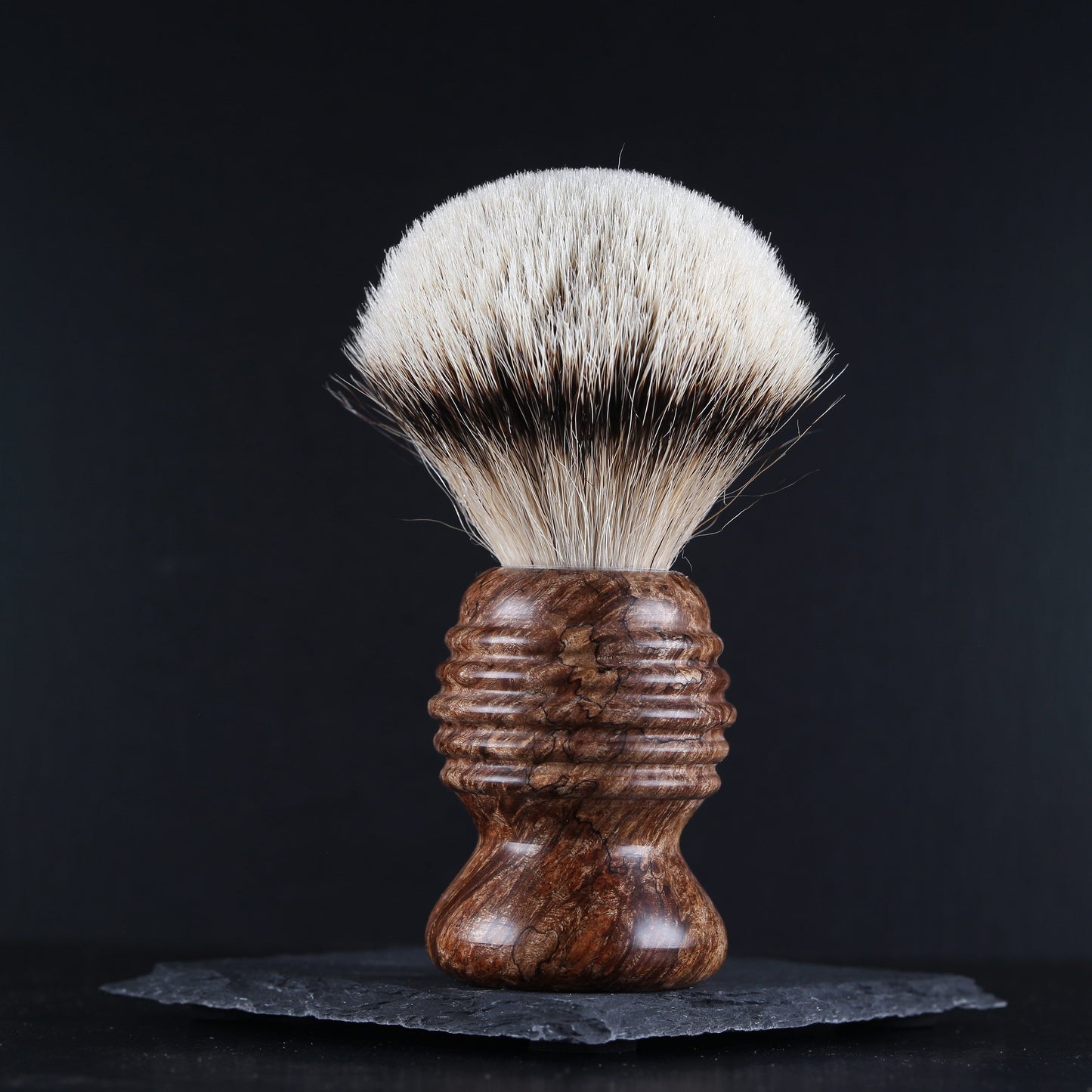 Wooden Shaving Brush - Chechen Burl & Resin - Handmade in Ireland