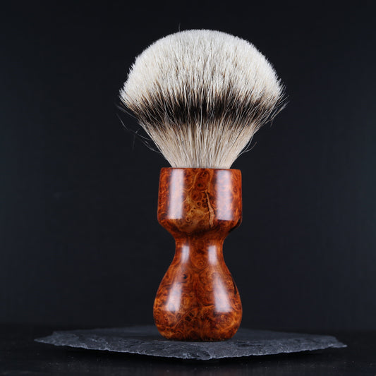 Wooden Shaving Brush - Amboyna Burl - Handmade in Ireland