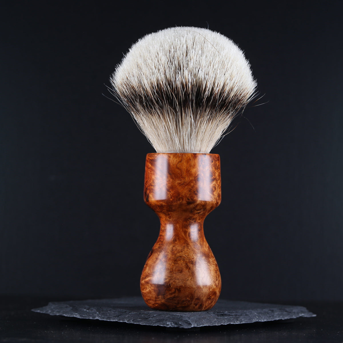 Wooden Shaving Brush - Amboyna Burl - Handmade in Ireland