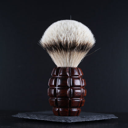 Wooden Grenade Shaving Brush - Western Myall - Handmade in Ireland