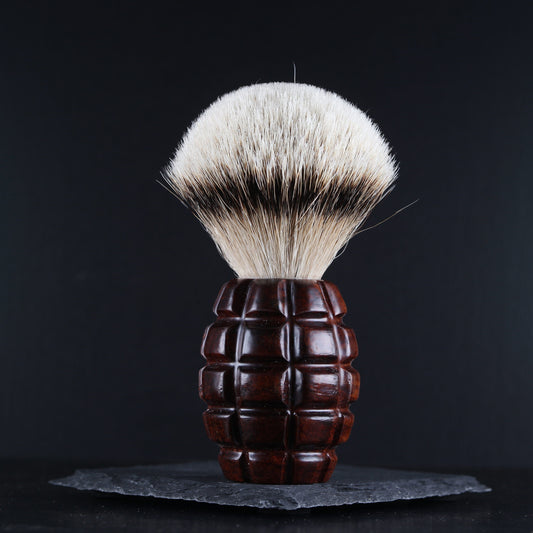Wooden Grenade Shaving Brush - Western Myall - Handmade in Ireland