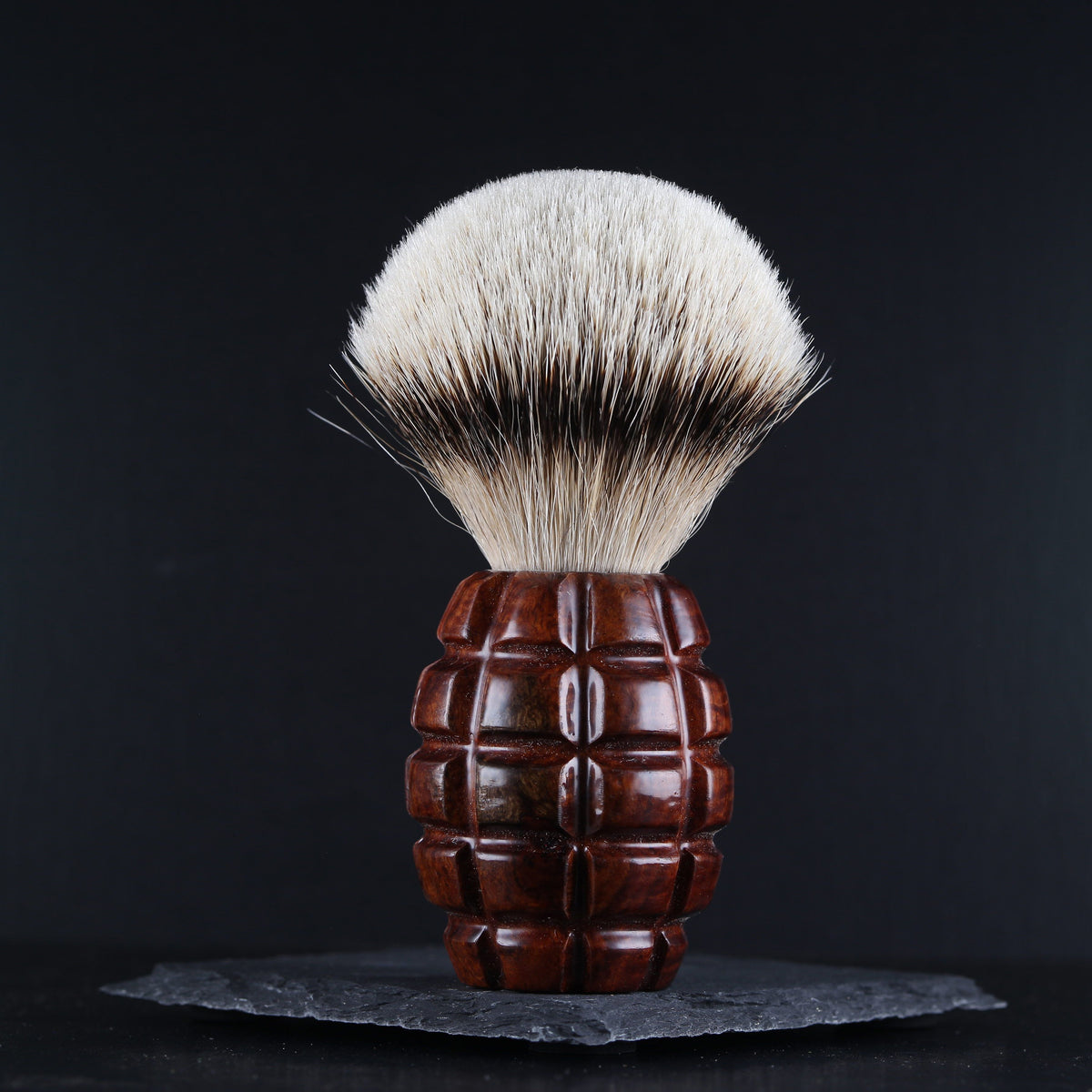 Wooden Grenade Shaving Brush - Western Myall - Handmade in Ireland