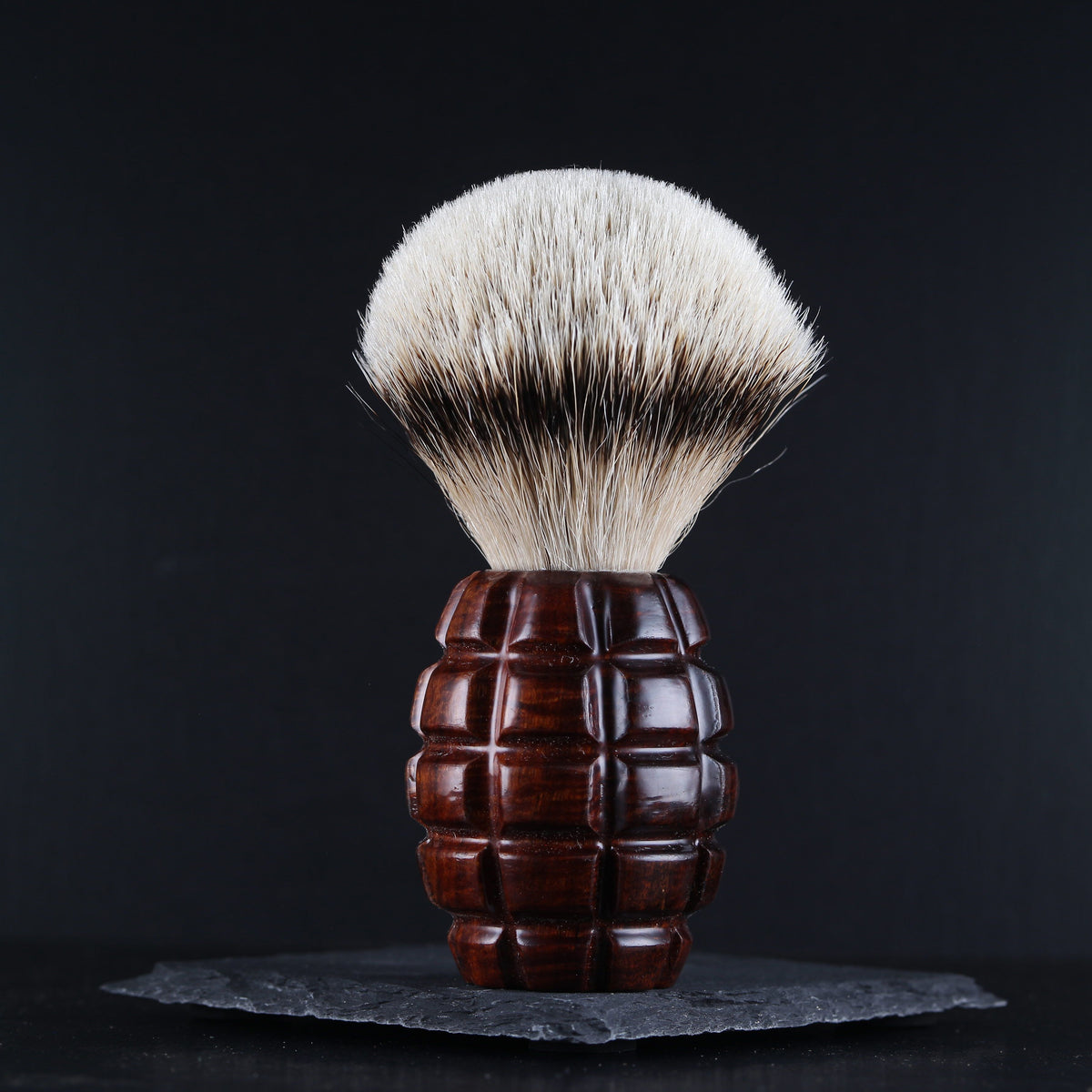 Wooden Grenade Shaving Brush - Western Myall - Handmade in Ireland