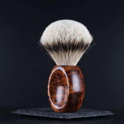 Wooden Shaving Brush - Thuya Burl - Handmade in Ireland