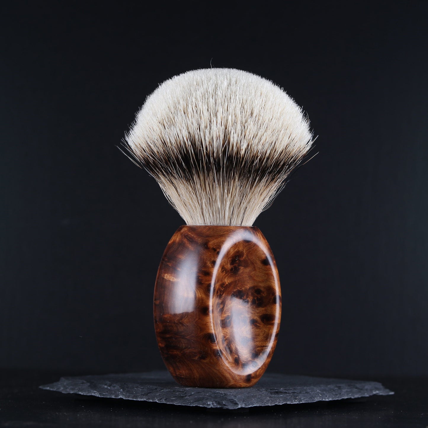 Wooden Shaving Brush - Thuya Burl - Handmade in Ireland