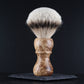 Wooden Shaving Brush & Stand - Amboyna Burl - Handmade in Ireland
