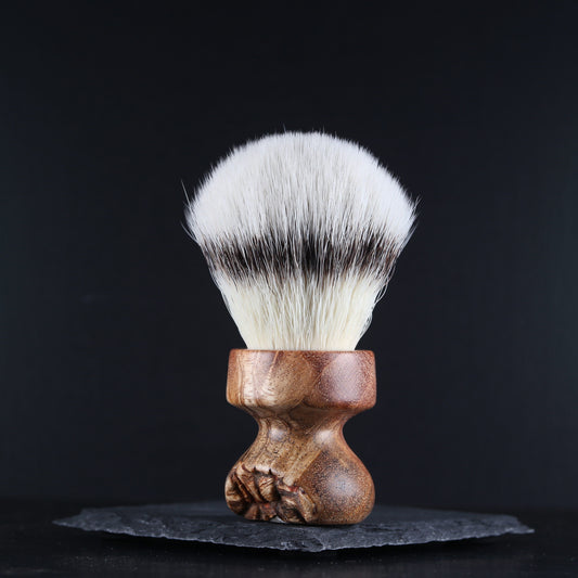 Wooden Shaving Brush - Afzelia Xylay Live Edge - Handmade in Ireland