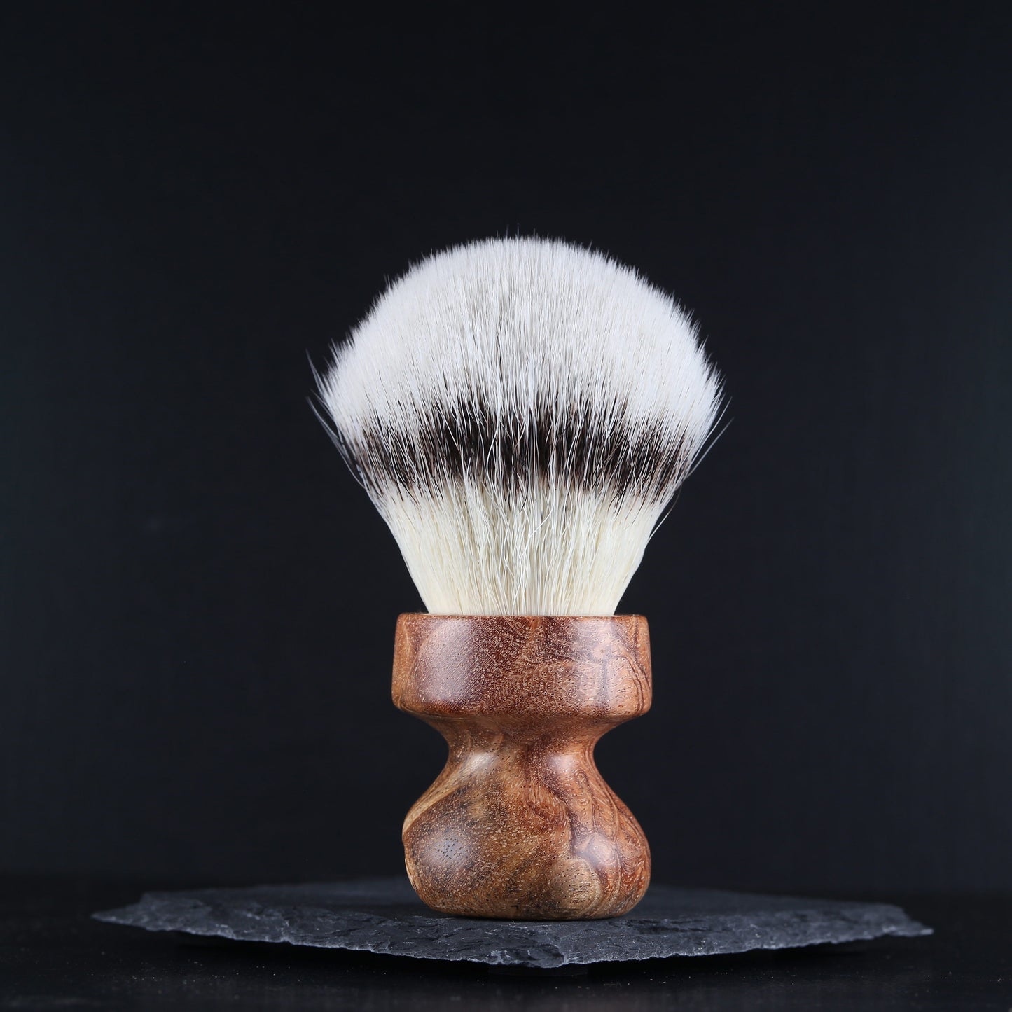 Wooden Shaving Brush - Afzelia Xylay Live Edge - Handmade in Ireland
