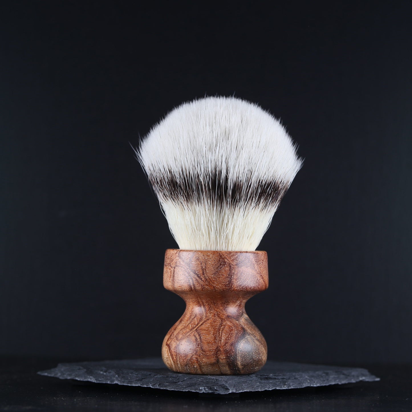 Wooden Shaving Brush - Afzelia Xylay Live Edge - Handmade in Ireland