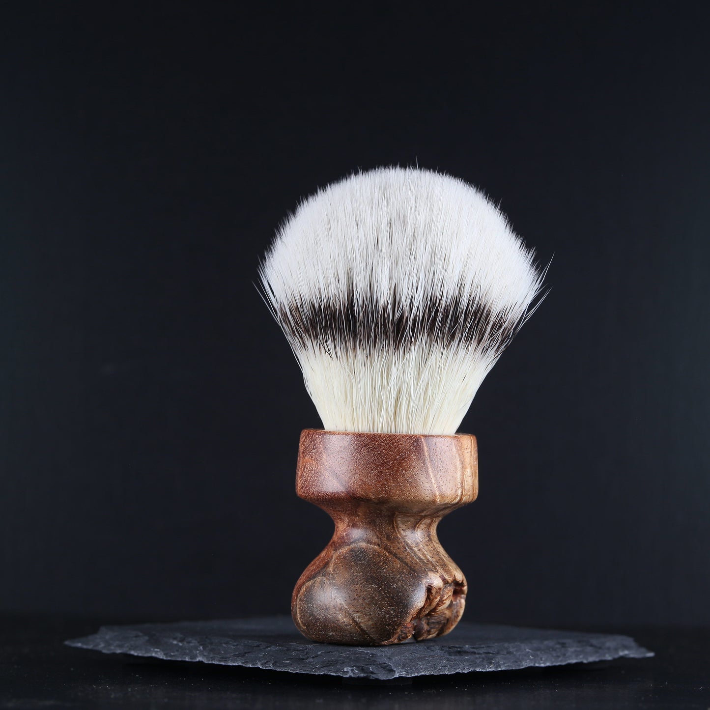 Wooden Shaving Brush - Afzelia Xylay Live Edge - Handmade in Ireland