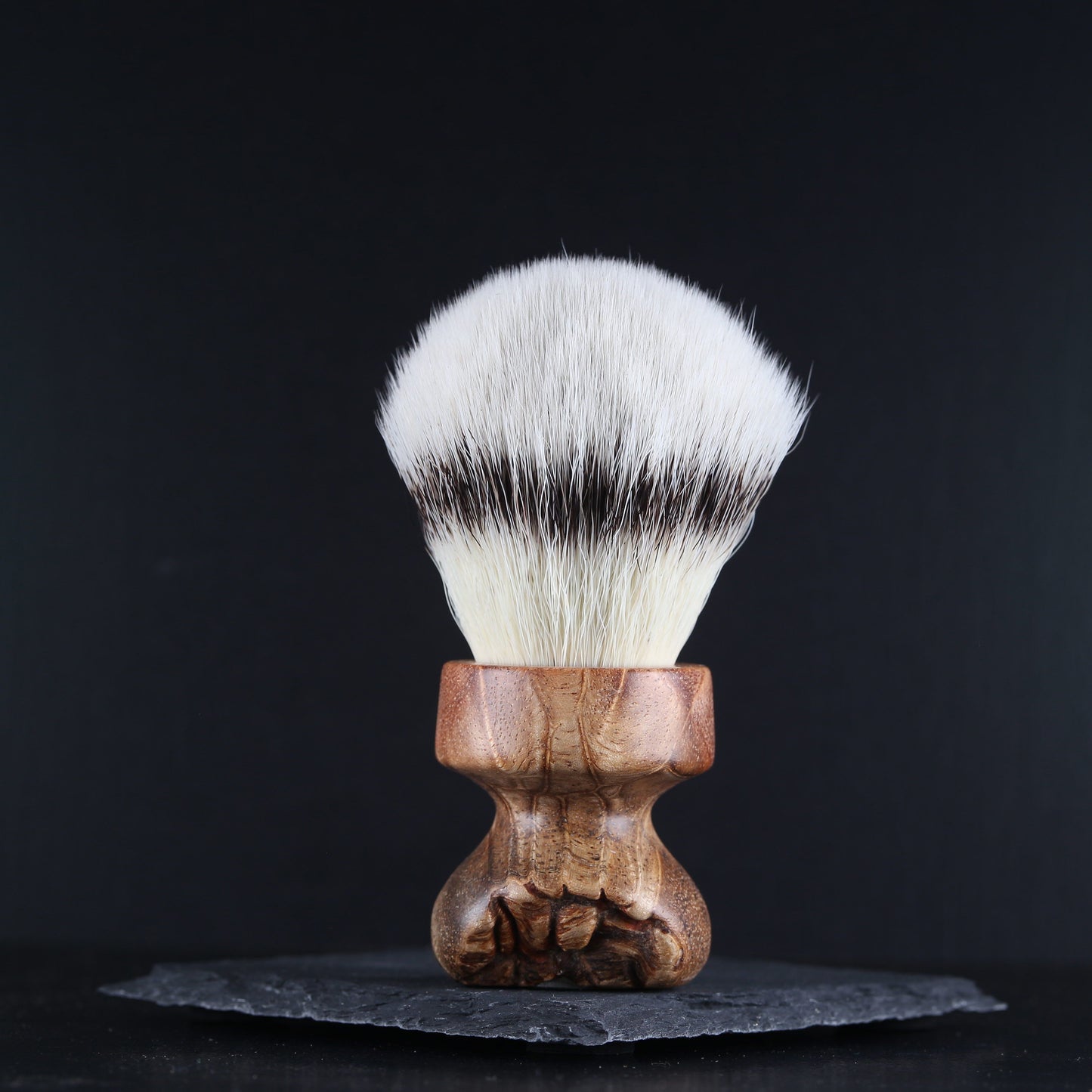 Wooden Shaving Brush - Afzelia Xylay Live Edge - Handmade in Ireland