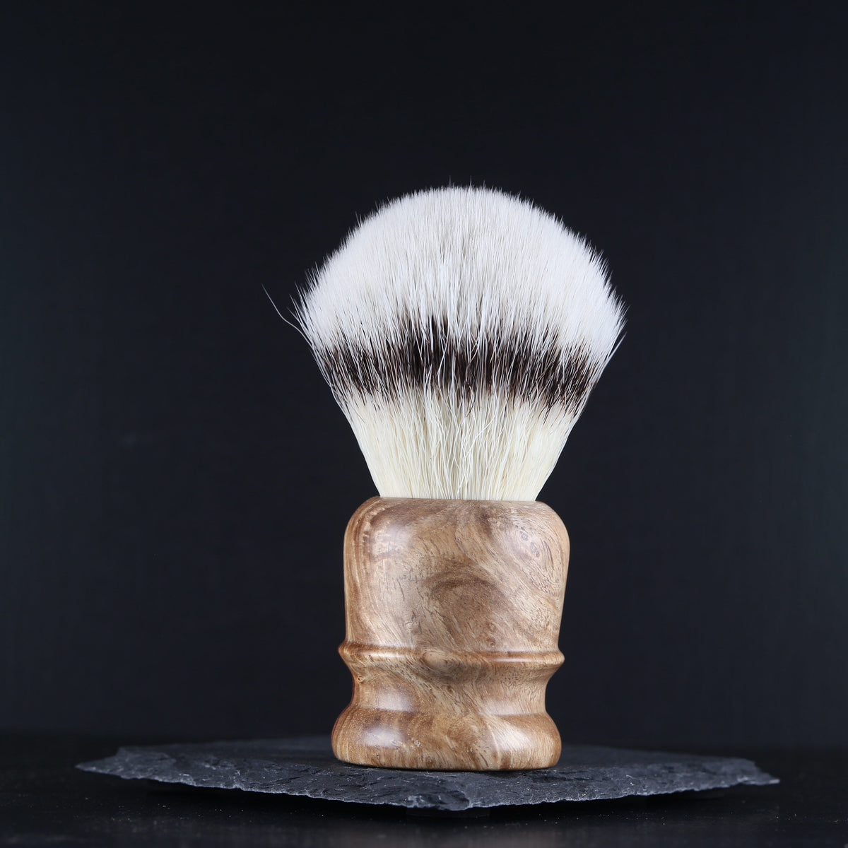 Wooden Shaving Brush - 2-tone Amboyna Burl - Handmade in Ireland