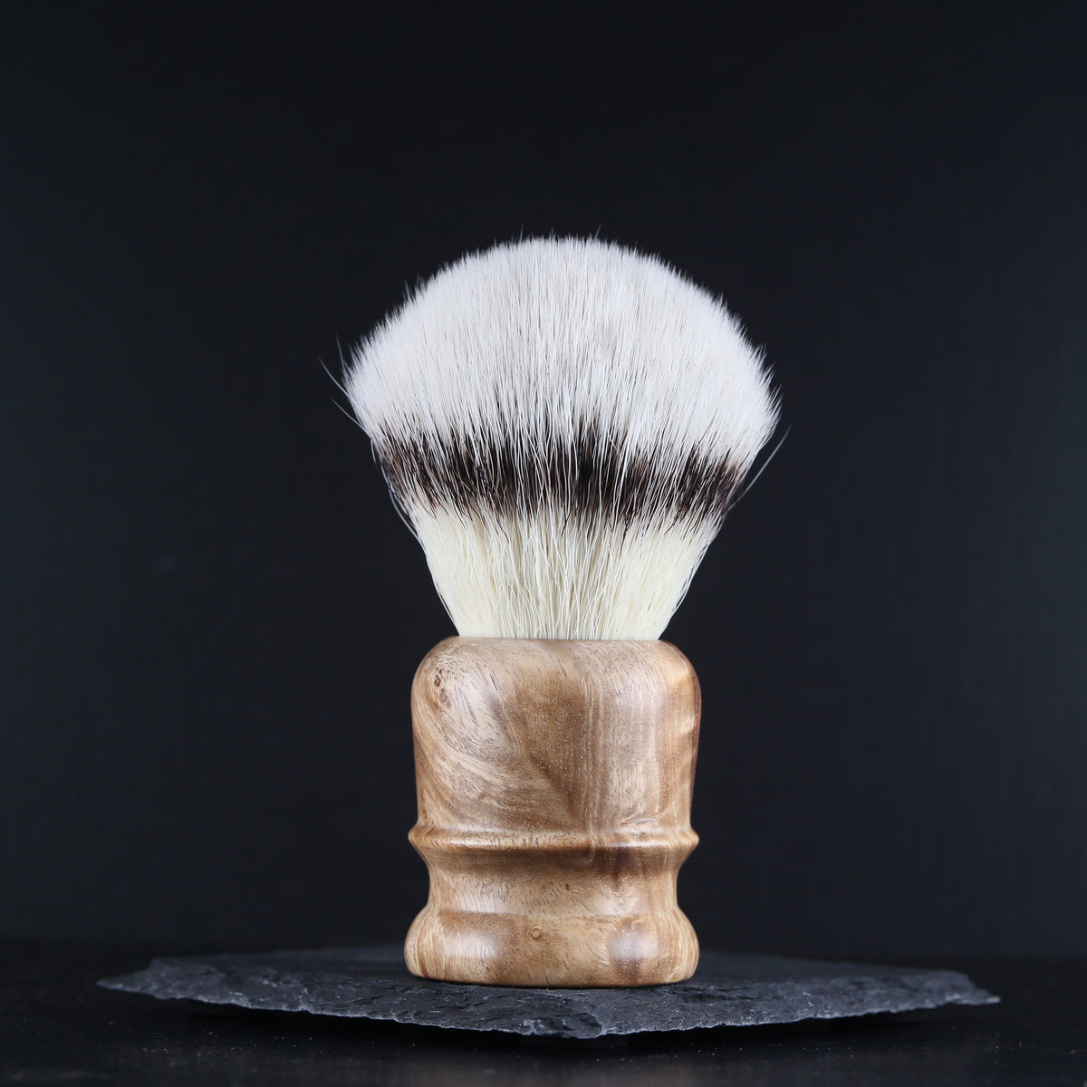 Wooden Shaving Brush - 2-tone Amboyna Burl - Handmade in Ireland