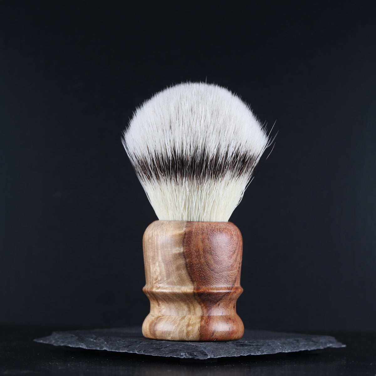 Wooden Shaving Brush - 2-tone Amboyna Burl - Handmade in Ireland