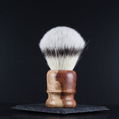 Wooden Shaving Brush - 2-Tone Amboyna Burl - Handmade in Ireland