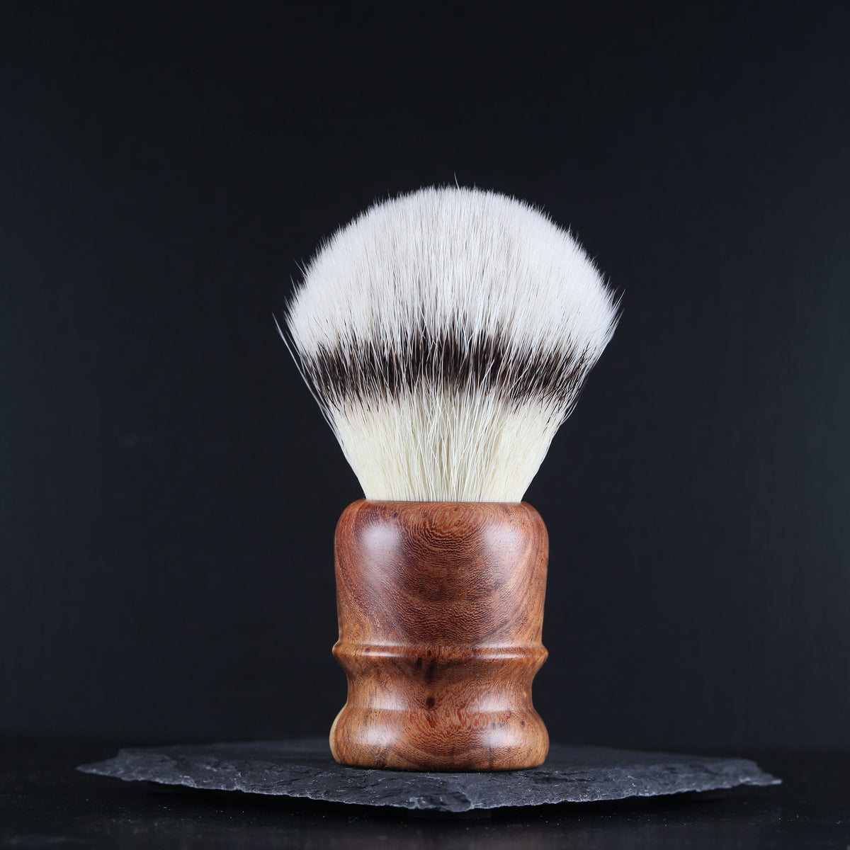 Wooden Shaving Brush - 2-Tone Amboyna Burl - Handmade in Ireland