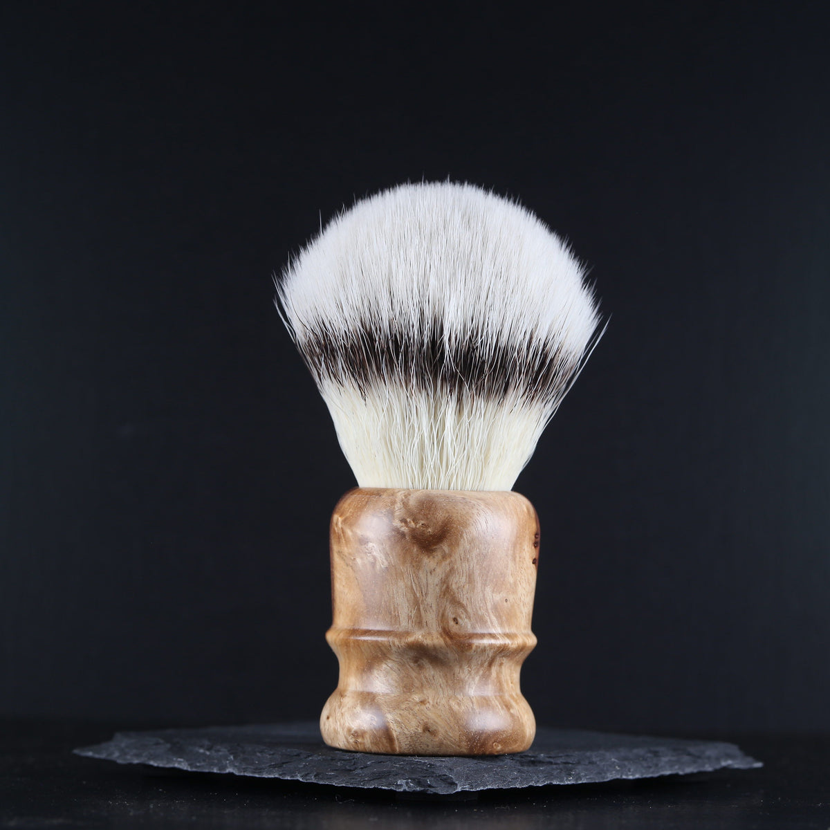 Wooden Shaving Brush - 2-Tone Amboyna Burl - Handmade in Ireland