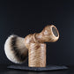Wooden Shaving Brush & Stand - Amboyna Burl - Handmade in Ireland