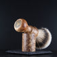 Wooden Shaving Brush & Stand - Amboyna Burl - Handmade in Ireland