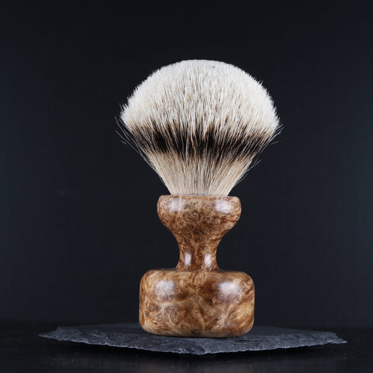 X_Wooden Shaving Brush - Amboyna Burl - Handmade in Ireland