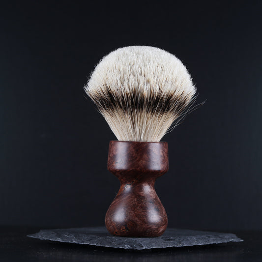 Wooden Shaving Brush - Ceylon Oak Burl - Handmade in Ireland